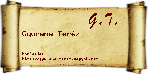 Gyurana Teréz névjegykártya